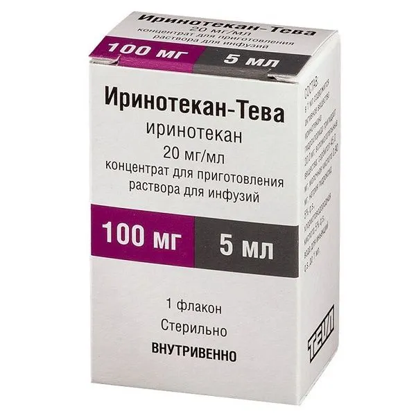 Иринотекан-Тева концентрат для приг. раствора для инфузий 20мг/мл 5мл, 5 мл