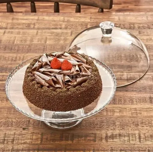 Блюдо на ножке с крышкой Patisserie 322мм, упрочненное стекло, вариант, фото 5
