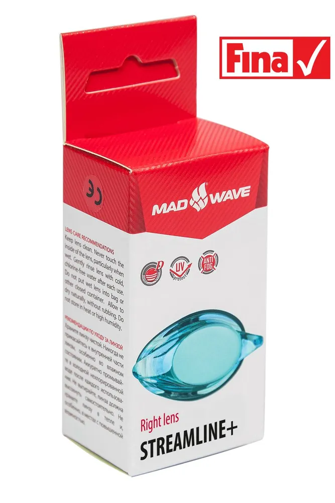 Линза -8.0 (правая) прозрачная Mad Wave Streamline right M0457 04 O R8W, прозрачный, фото 4