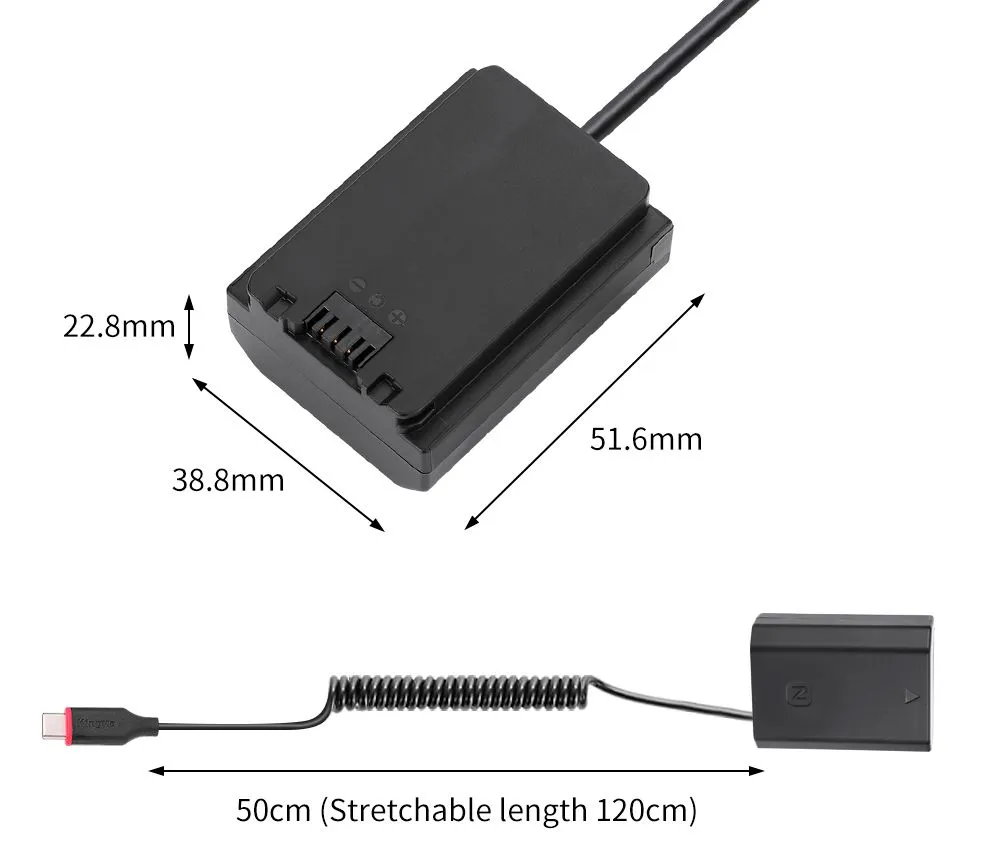 Адаптер питания Kingma TC-FZ100, USB type C, вместо Sony NP-FZ100, вариант, фото 2