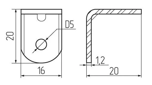 Уголок крепежный 20x20x16 белый с пластиковой крышкой (10шт), 20x20x16, 10 шт, фото 4