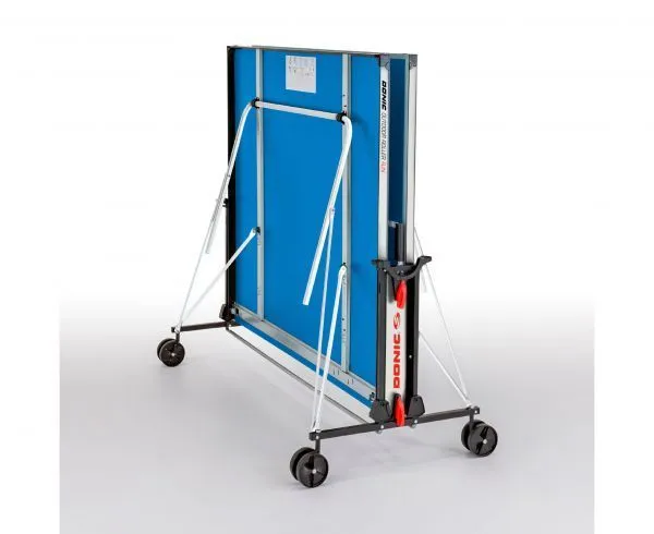 Теннисный стол Donic Outdoor Roller fun bl всепогодный уличный складной, антиблик, влагостойкий, с сеткой и держателем ракеток, металлический кант, колеса, вариант, фото 3