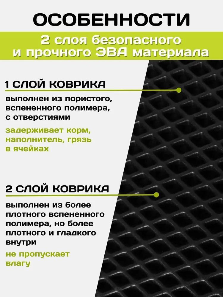 Двухслойный коврик для животных под миску, лоток 46х64 см, 46x64 см, фото 4