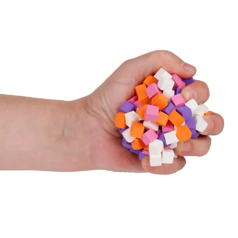 GUMMY BLOCKS 1TOY. Конструктор - пластилин, разноцветные детали (белый, оранжевый, фиолетовый, розовый миксом), в кор. 8х8х8 см., 8x8x8 см, фото 6