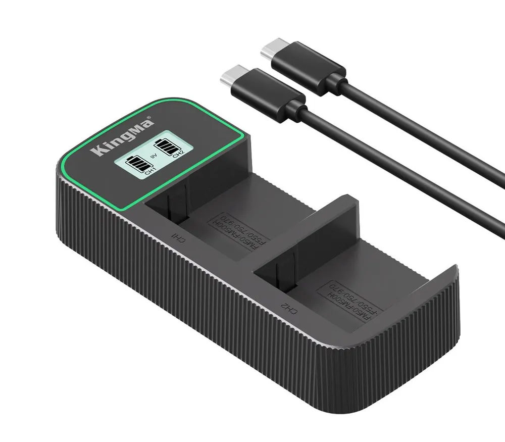 Зарядное устройство Kingma BM058Q-F550, для 2х Sony NP-F, дисплей, USB Type-C, вариант