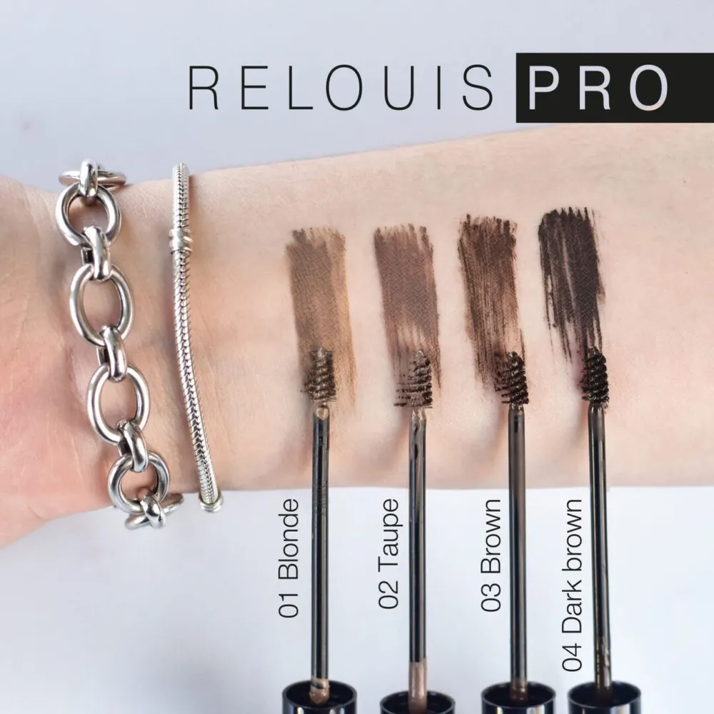 RELOUIS Гель для бровей водостойкий оттеночный PRO WATERPROOF COLOR BROW GEL тон 03 BROWN, коричневый, фото 5