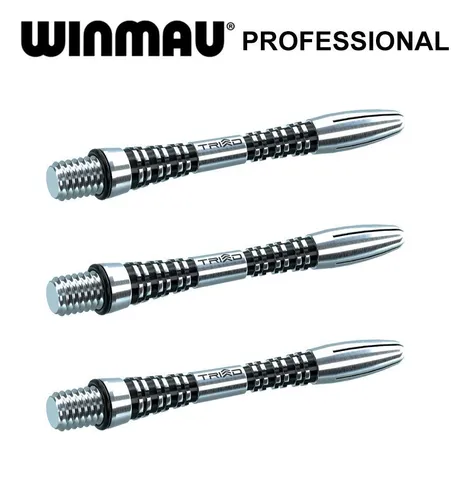 Короткие хвостовики для дротиков Winmau Triad Aluminium Black (Short - 35мм). Аксессуары для Дартс. 3 хвостовика.