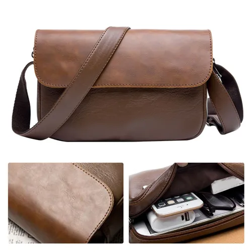 Сумка мужская через плечо, из экокожи, маленькая, кроссбоди, для путешествий, бежевая