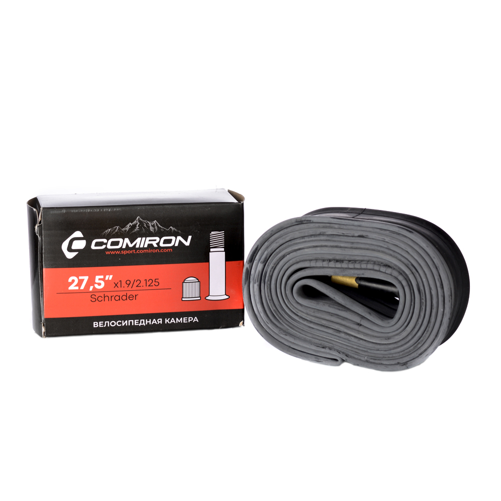 Камера для велосипеда бутиловая COMIRON 27,5X1.9/2.125 Schrader 45mm 233g Камера для велосипеда бутиловая COMIRON 27,5X1.9/2.125 Schrader 45mm 233g
