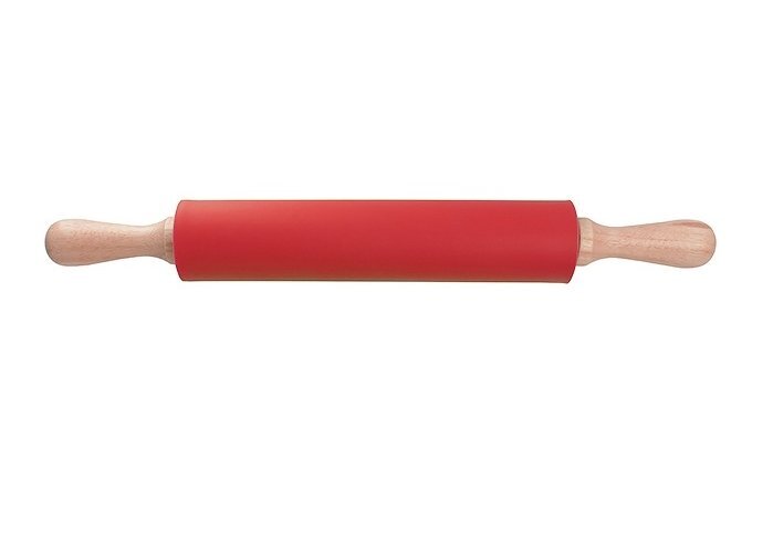 Скалка 25 см силиконовая, красная, R-258