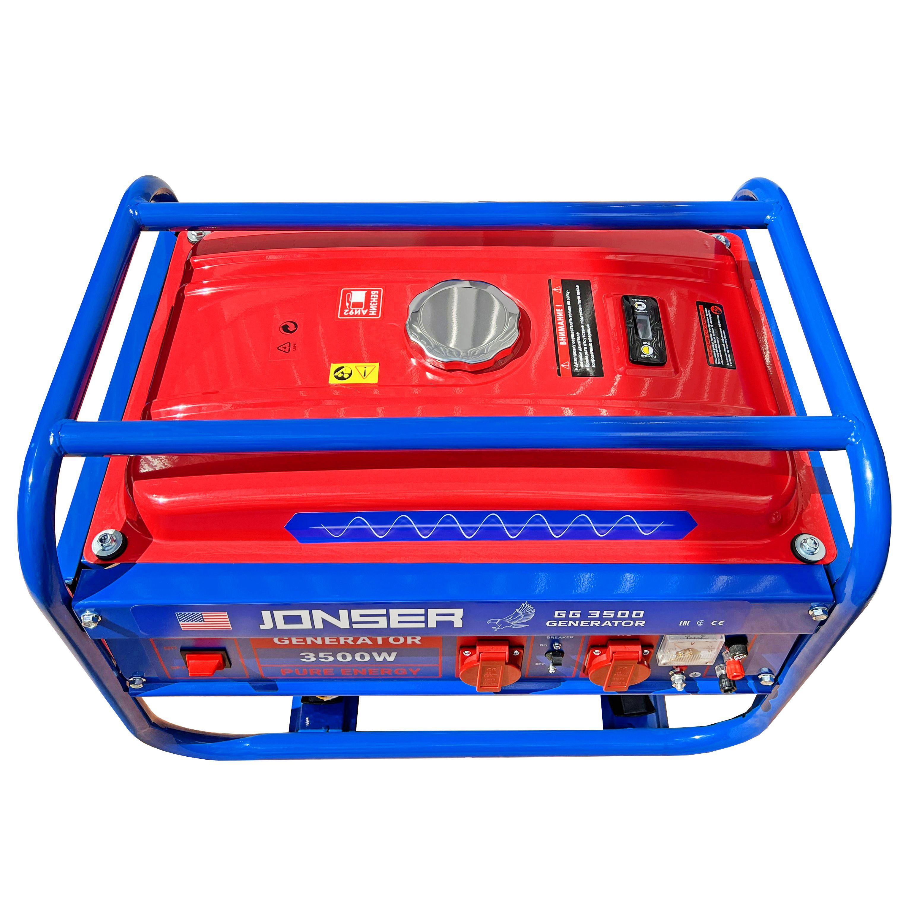 Генератор бензиновый Jonser GG-3500 / 3,5 кВт, 15 л, 4 тактный ...