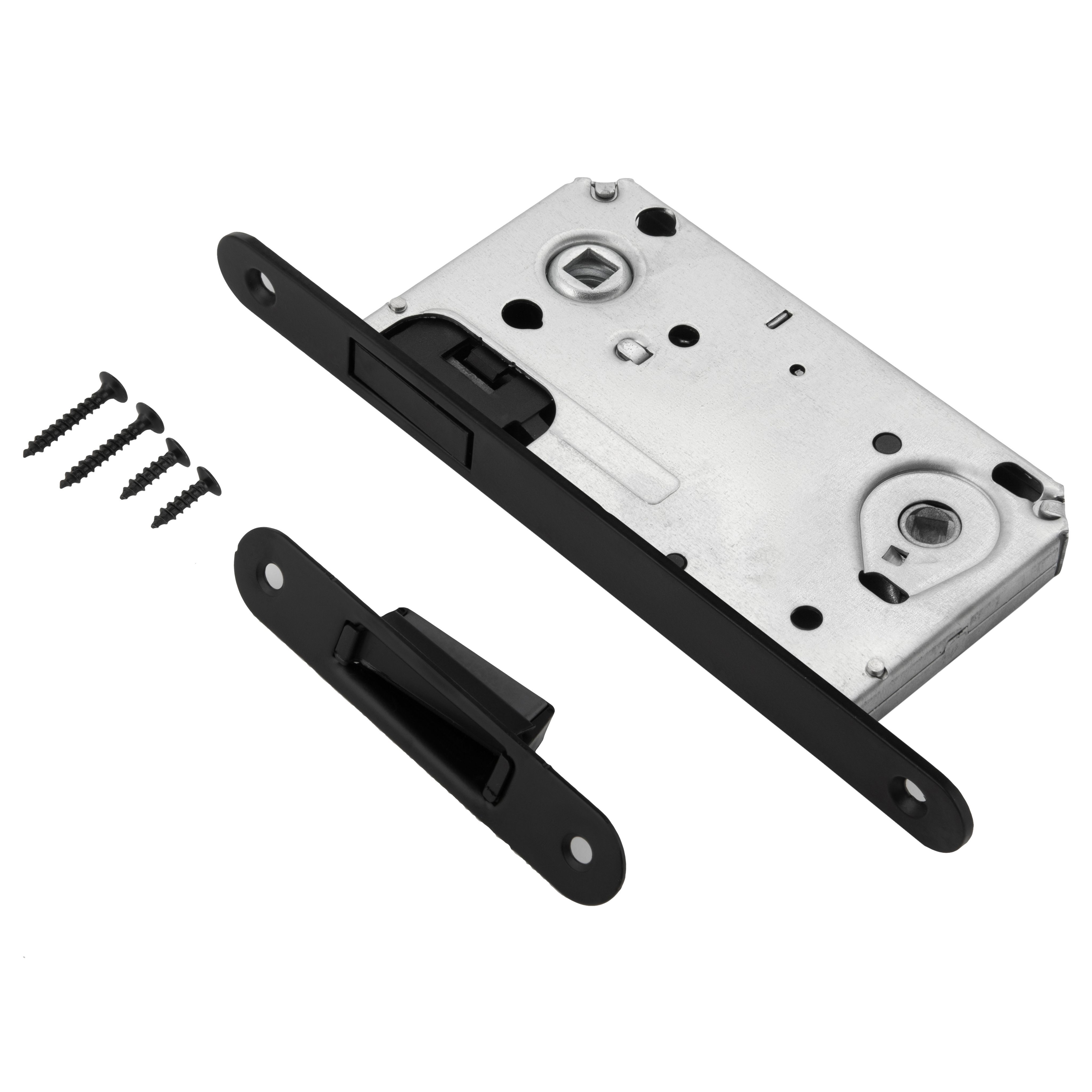 Защелка дверная межкомнатная черный матовый магнитная под ручку и ...