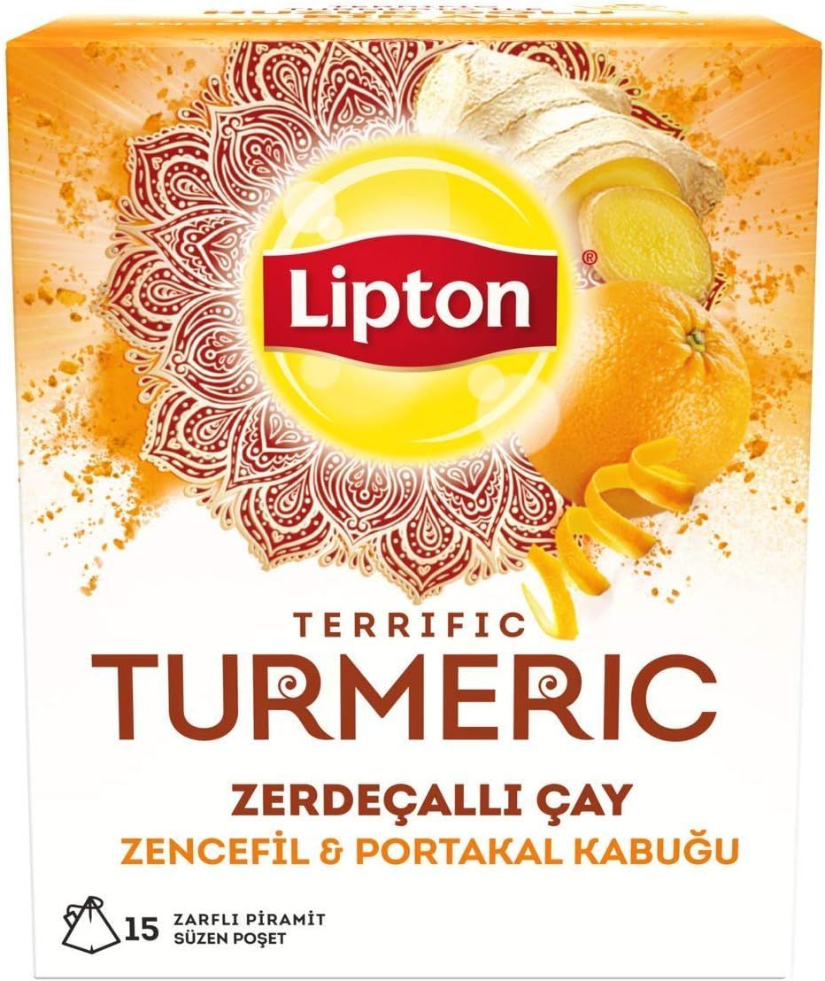 Травяной чай Lipton с имбирем и апельсиновой цедрой, куркумой, 30 гр ...