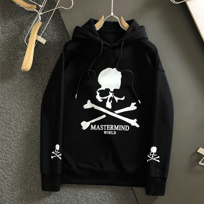 Худи Мужской, Женский mastermind JAPAN черный Эластичная Хлопок