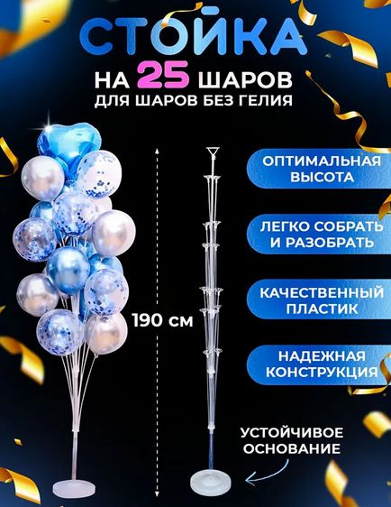 Цифры на подставках из шаров на День Рождения