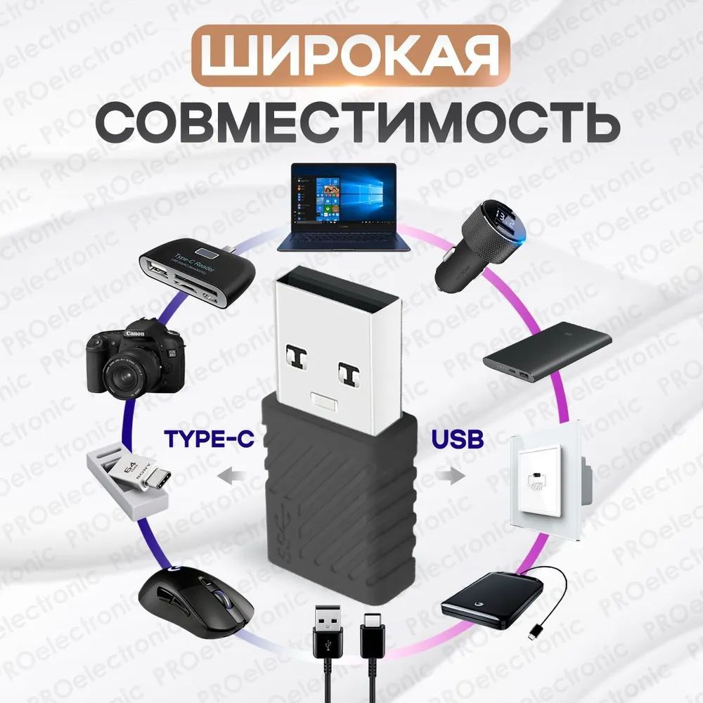 Переходник type c на usb, переходник адаптер type c usb, тайпси на юсб, для  мобильных устройств, планшетов - купить с доставкой по выгодным ценам в  интернет-магазине OZON (1150340357)