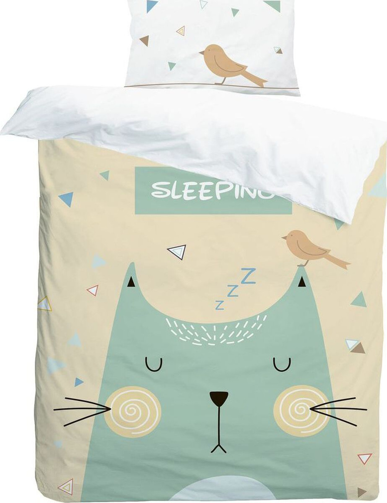 Комплект в кроватку 3 предмета AmaroBaby EXCLUSIVE Creative Collection SLEEPING CAT  #1