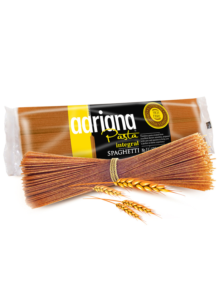Adriana Pasta № 11 цельнозерновые спагетти 500 г макаронные изделия  #1