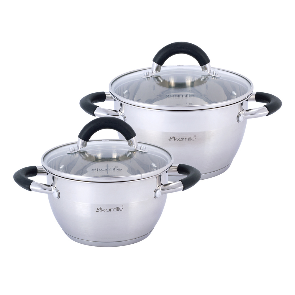 Набор кастрюль из 4 предметов из нержавеющей стали Kamille KM-5753 ...