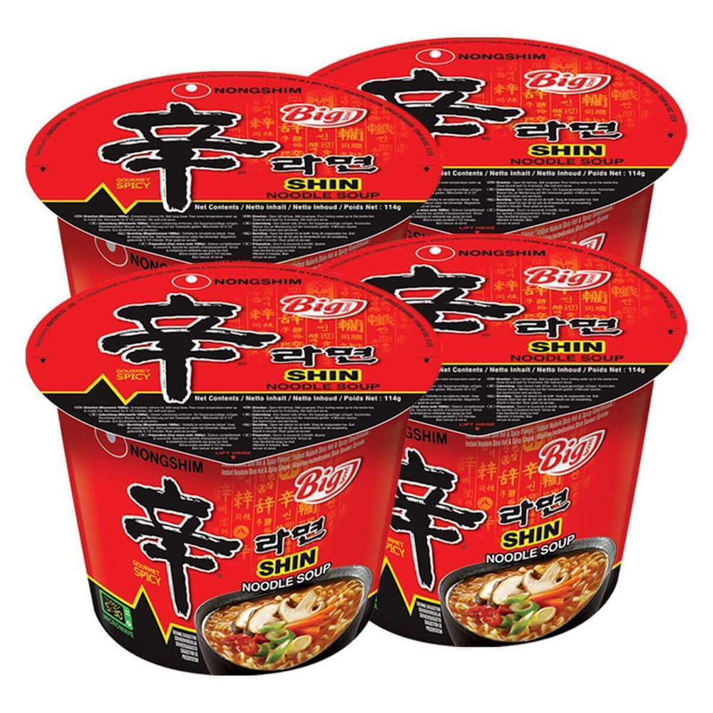 Лапша быстрого приготовления Шин Рамен Nongshim, чашка 114 г х 4 шт  #1