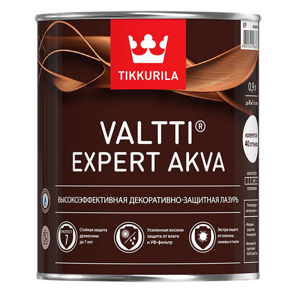 Декоративный антисептик Valtti Expert Akva (Валтти Эксперт Аква) TIKKURILA 0,9 л палисандр  #1
