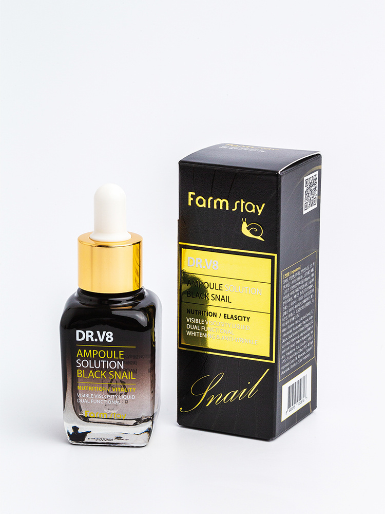 FarmStay DR-V8 Ampoule Solution Black Snail Ампульная сыворотка с ...