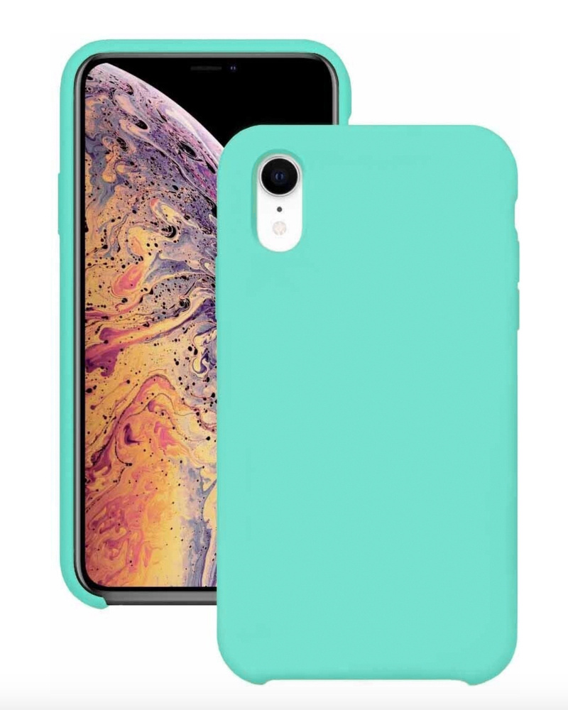 Силиконовый чехол для iPhone XR / Silicone Case DF на Айфон XR с  бархатистым покрытием внутри, Бирюзовый - купить с доставкой по выгодным  ценам в интернет-магазине OZON (242178688)