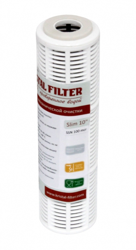 Картридж Kristal Filter Slim 10" SSN 50mcr, нержавеющая сетка, от не растворенных примесей  #1