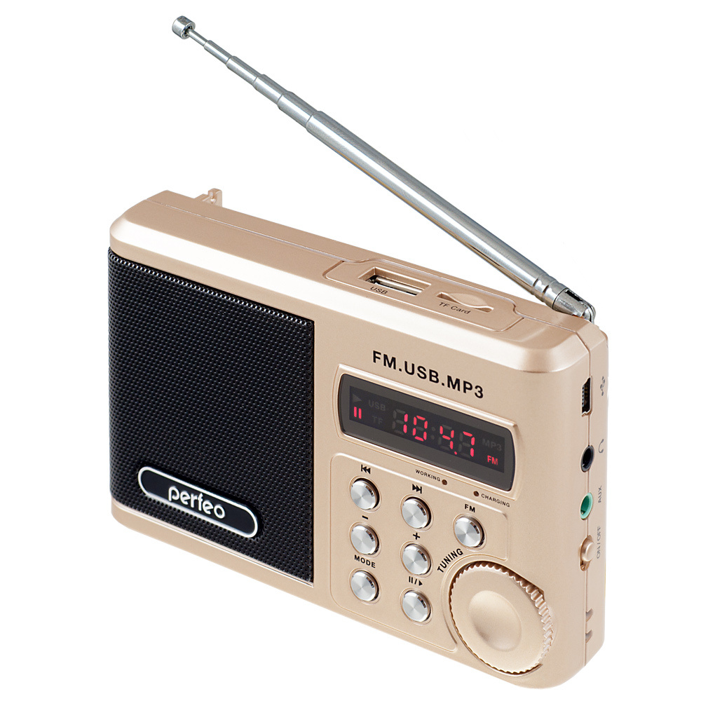 Портативная колонка Perfeo Sound Ranger SV922 (FM/USB/MicroSD/AUX), золотистый  #1