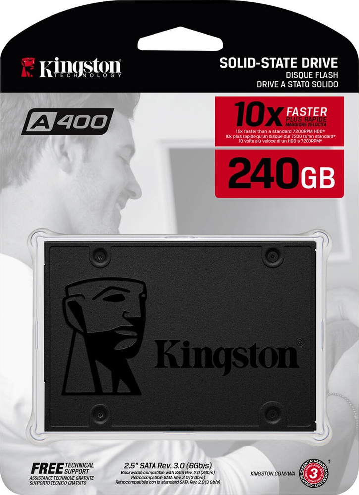 Kingston 240 ГБ Внутренний SSD-диск A400 2.5" SATA3 6.0 Гбит/с (SA400S37/240G) #1
