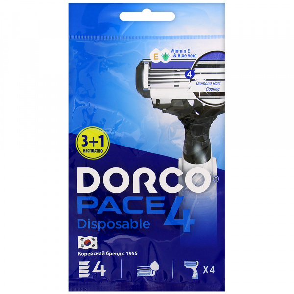 Dorco Станок для бритья одноразовый Dorco Pace 4, 4 шт #1