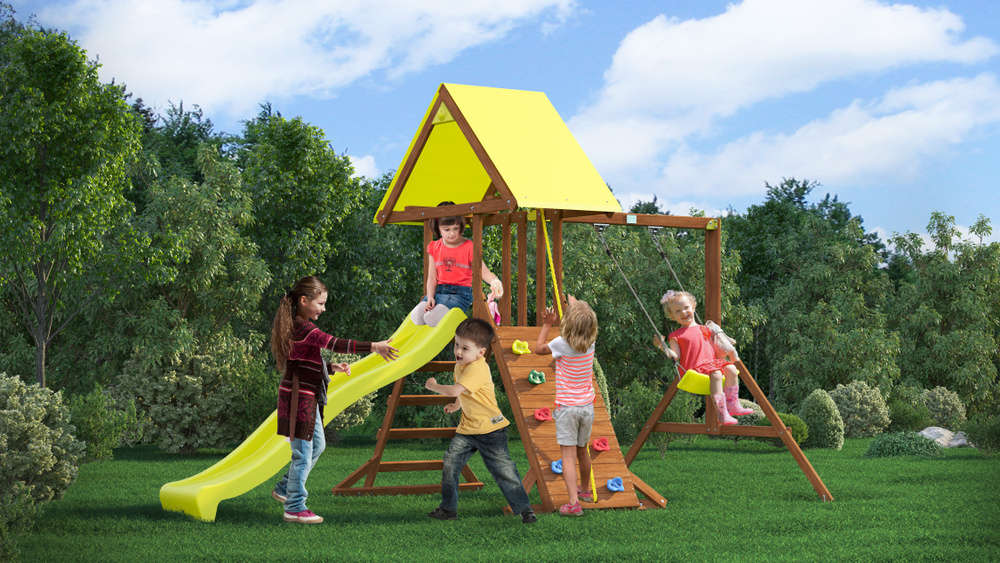 Детский игровой комплекс Мойдвор ПИРАТ. Площадка для дачи из дерева для  детей - купить с доставкой по выгодным ценам в интернет-магазине OZON  (198470733)