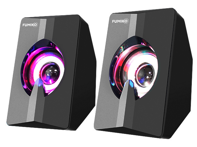 Колонки 2.0 FUMIKO LIBRA с подсветкой черные 6 Вт, питание от USB ...