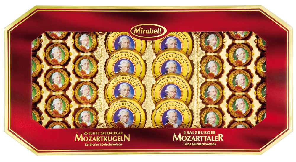 Подарочный набор Mirabell Mozart kugeln/taler Конфеты шоколадные ассорти, 600г  #1
