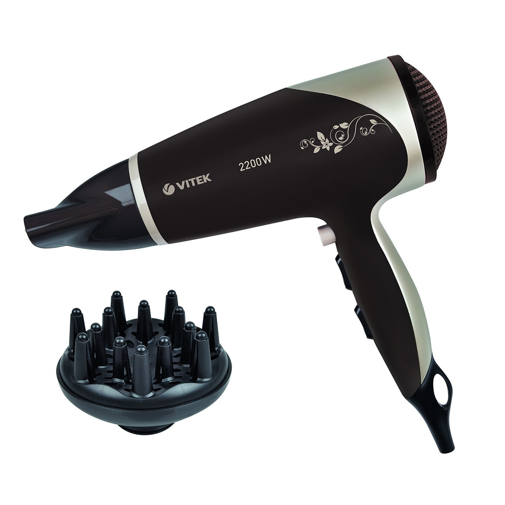 Фен для волос VITEK VT-2327 CL, коричневый - купить по выгодным ценам в ...