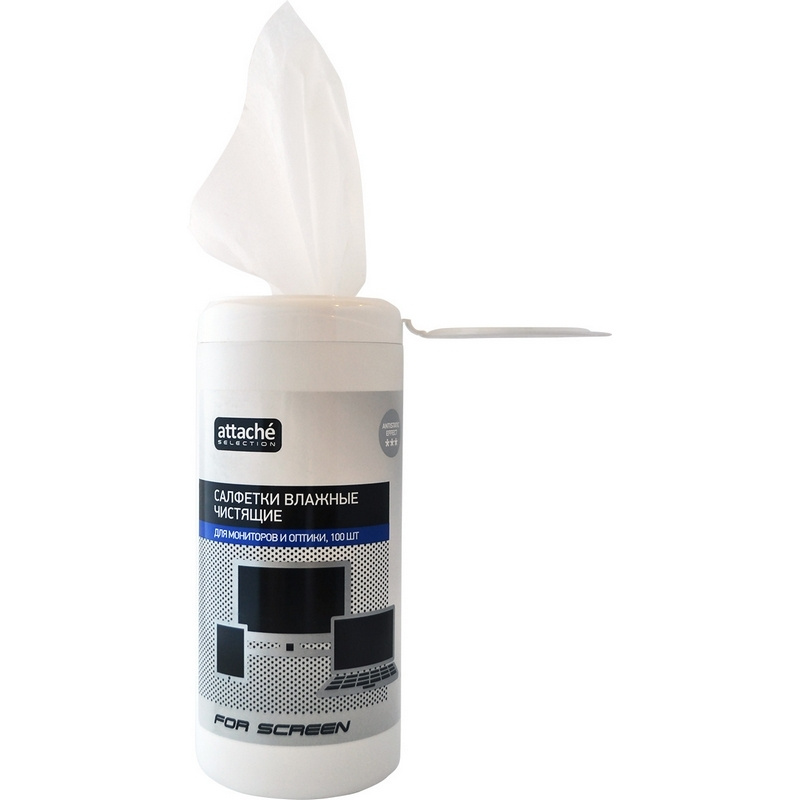 Салфетки Attache Selection For Screen д/экранов, туба, 100 шт, 13 ...