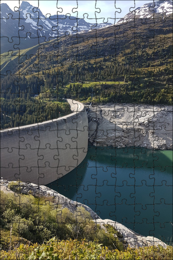 Магнитный пазл 27x18см."Стена плотины, вода, плотина" на холодильник ...