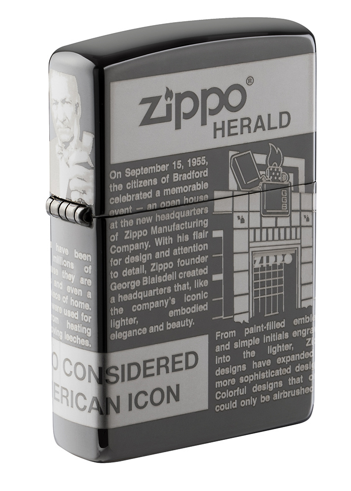 Зажигалка бензиновая ZIPPO Black Ice Newsprint Design #1