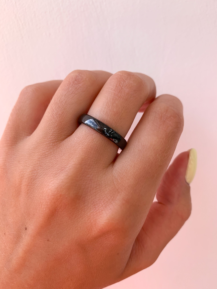 Кольцо керамика 4 мм Керамическое кольцо Черный 16 - купить с доставкой повыгодным ценам в интернет-магазине OZON (351397372)