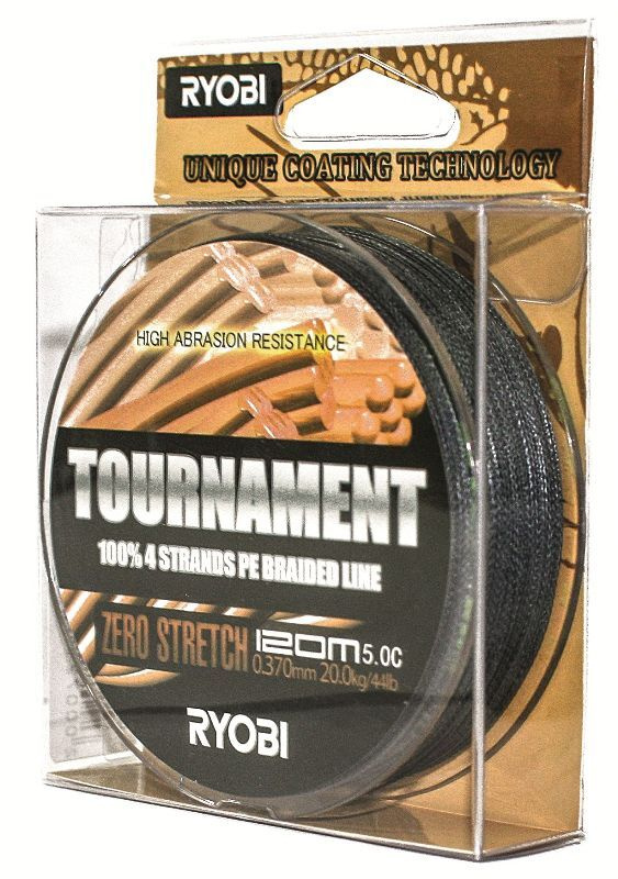 Шнур RYOBI PE TOURNAMENT 4* 120m d-0.105 #5.0kg Grey RB4G105 #1