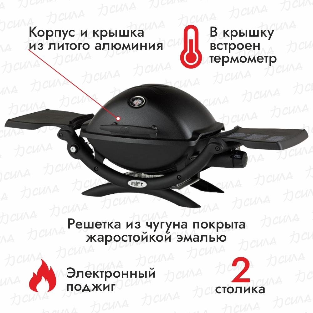 Гриль газовый Weber Q 2200, черный (54010021) - купить с доставкой по  выгодным ценам в интернет-магазине OZON (360025087)