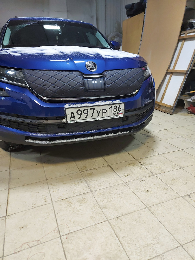 Утеплитель радиатора и бампера для Skoda Kodiaq Шкода Кодиак (2016-2022 ...
