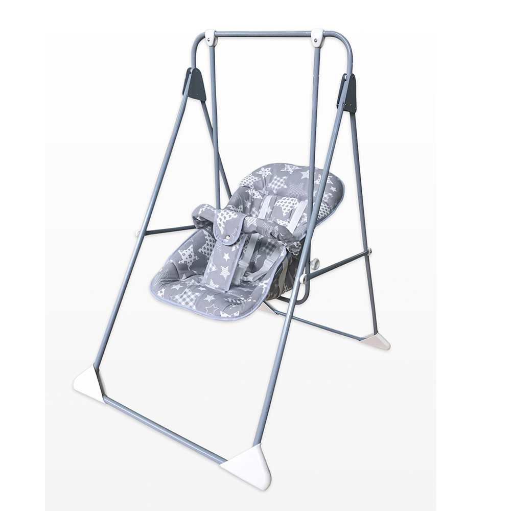Качели напольные Globex Ветерок-Люкс Серый Звезды/ стационарные детские ...