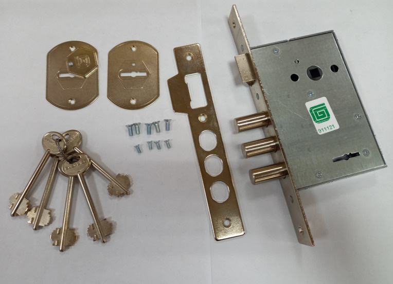 Замок врезной Гардиан 1011, 5 ключей, (ЗК.103-01), с отв. планкой и ...