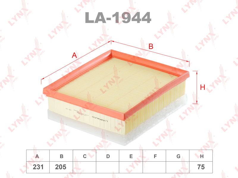 LYNXauto Фильтр воздушный Пылевой арт. LA1944 #1