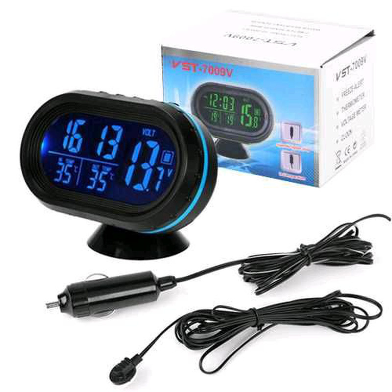 Автомобильные часы с подсветкой, вольтметром и термометром - купить по выгодным ценам в интернет-магазине OZON (271361654)