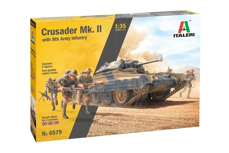 Сборная модель Italeri 6579ИТ Танк CRUSADER Mk II with 8th Army Infantry (10013160/300421/0255806 ИТАЛИЯ #1