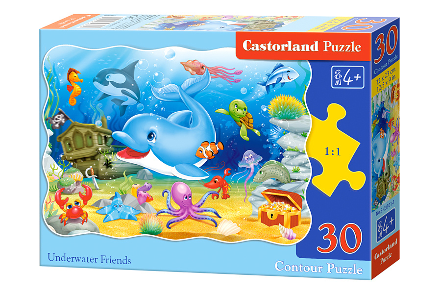 Пазл Castorland 30 деталей, элементов: Подводные друзья #1