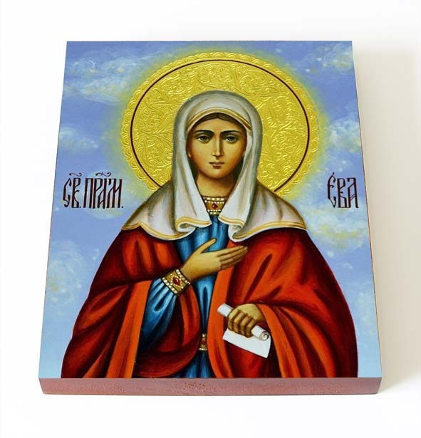 Святая Ева праматерь, жена Адама, икона на доске 13*16,5 см #1