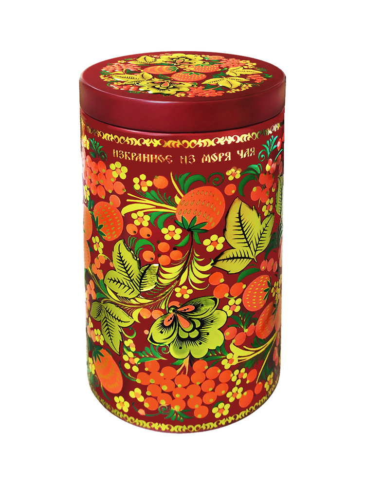 Чай черный подарочный ИЗБРАННОЕ ИЗ МОРЯ ЧАЯ в жестяной банке Русские узоры, красная, Шри-Ланка, 50 г #1